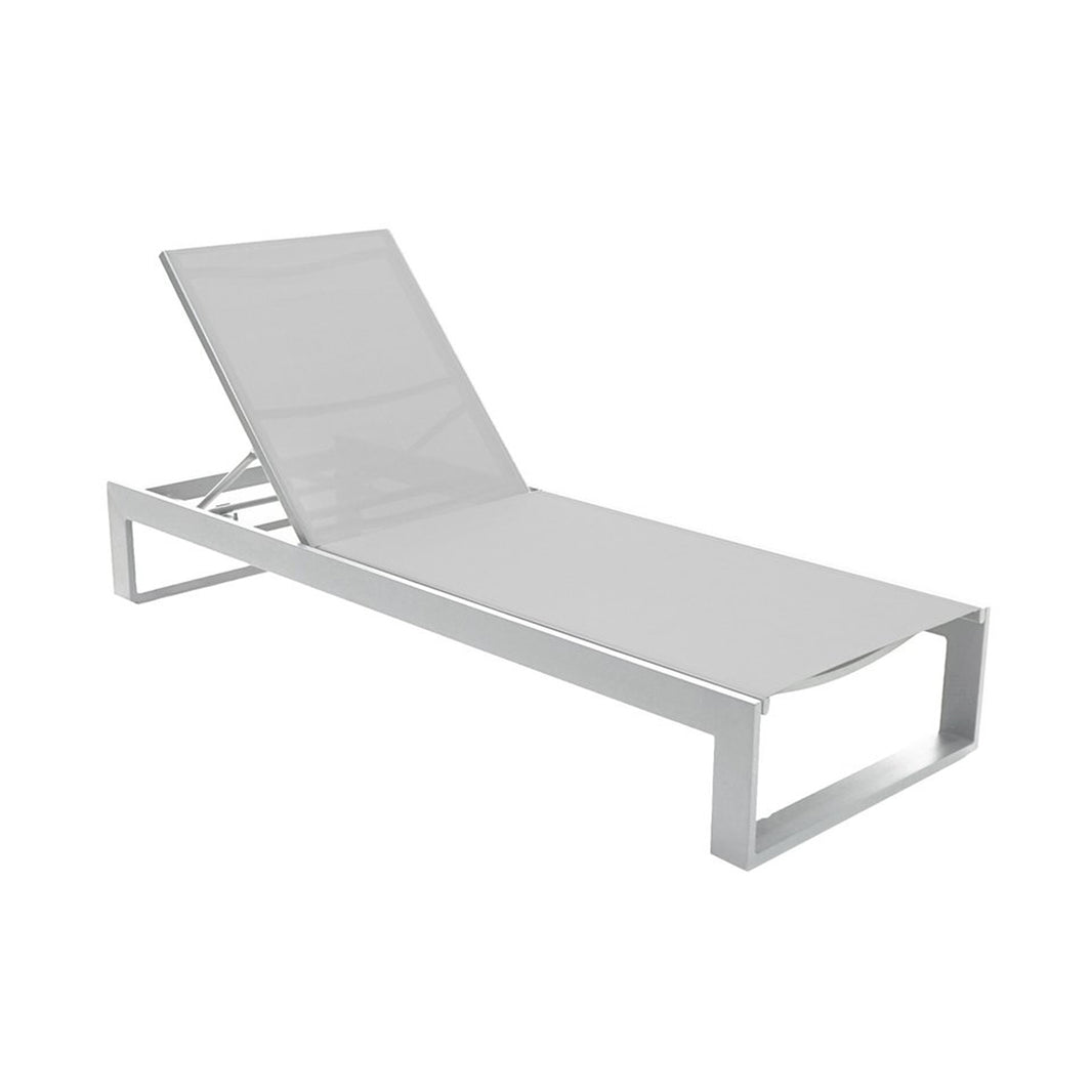 White chaise lounge chair on a white background