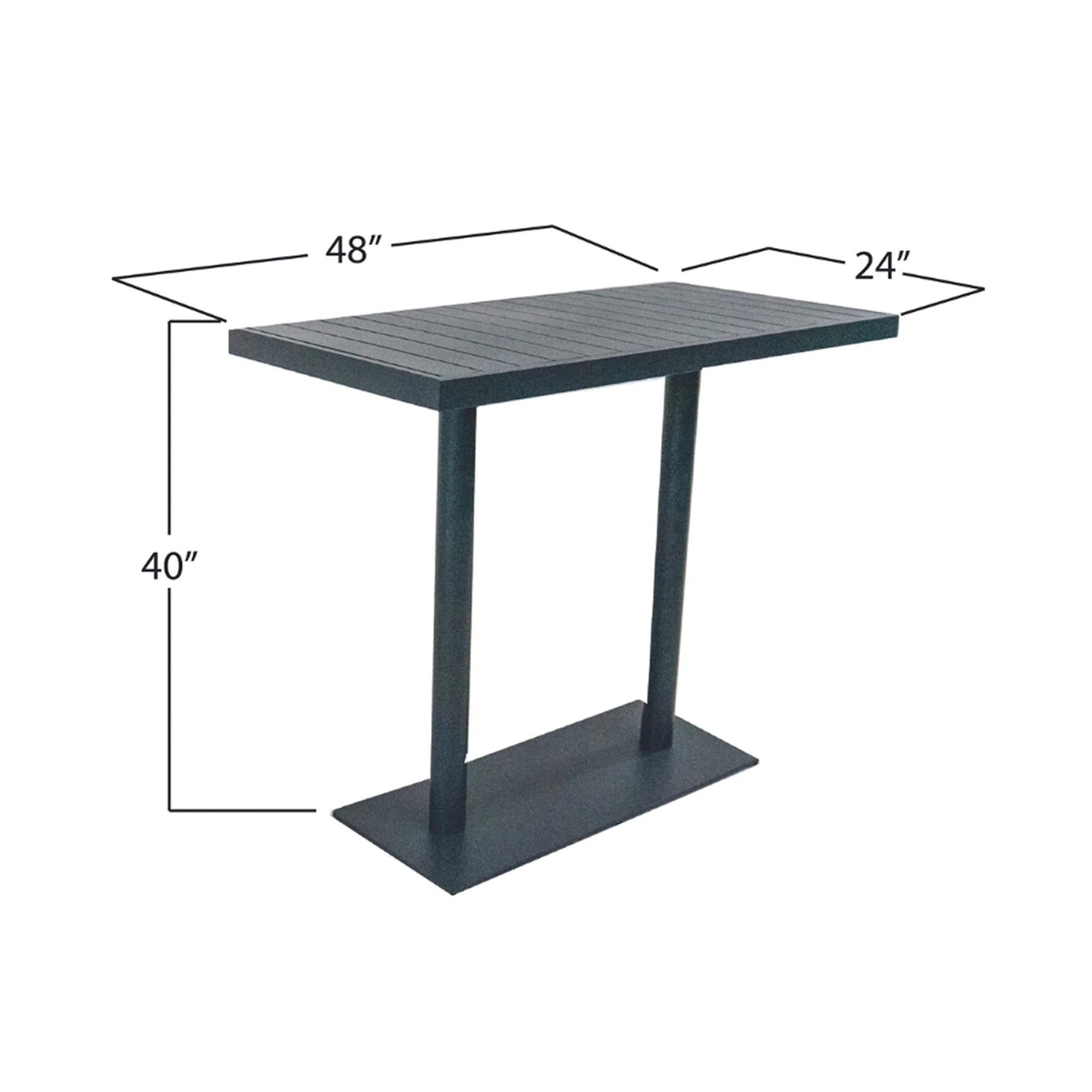 Rectangular table with dimensions labeled on a white background