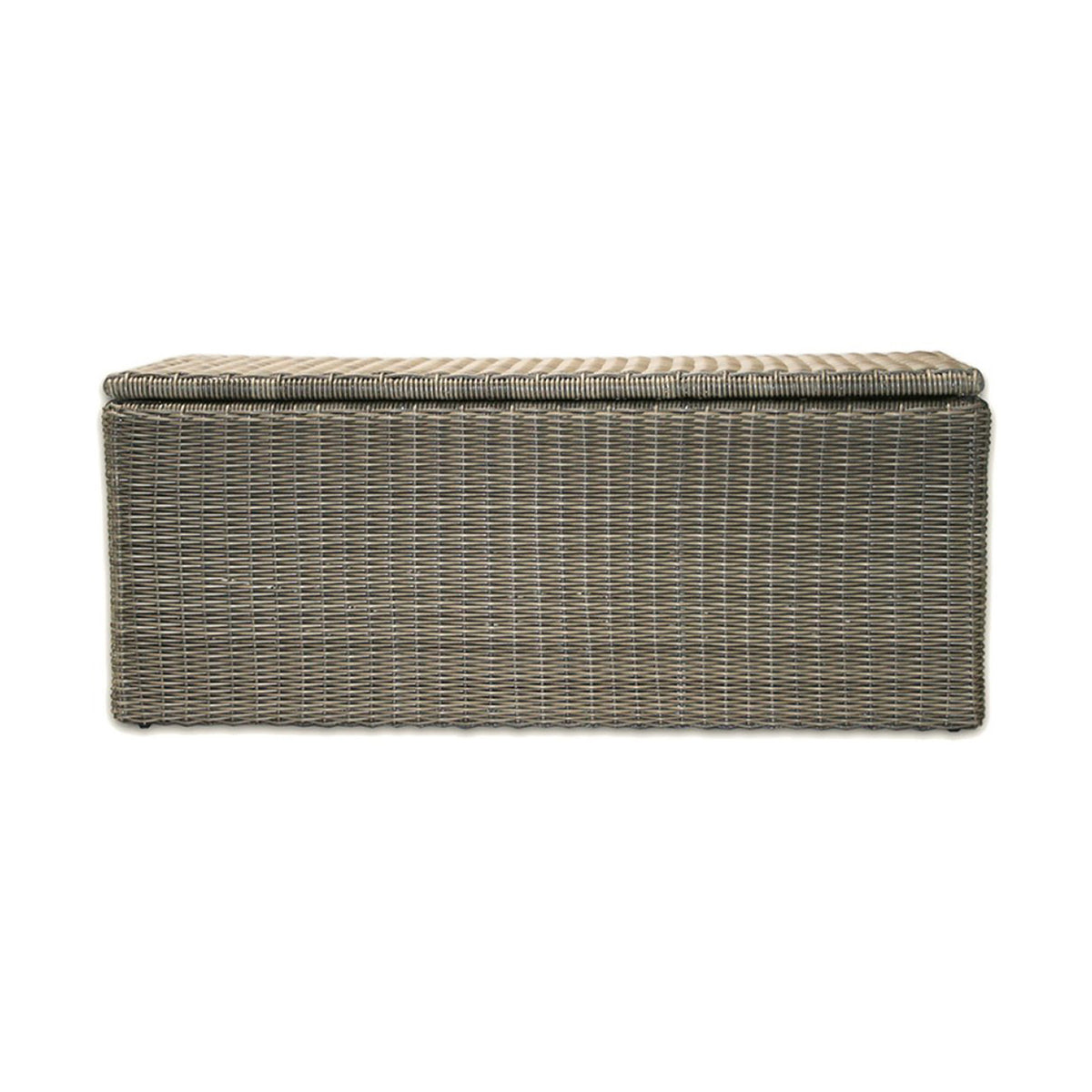 Wicker storage chest on a white background