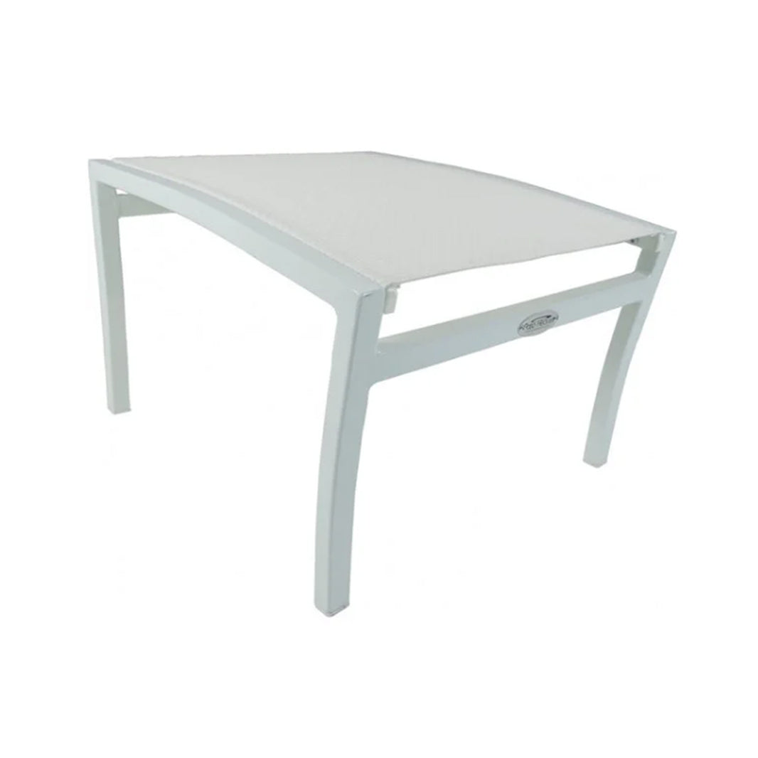 White rectangular ottoman on a white background